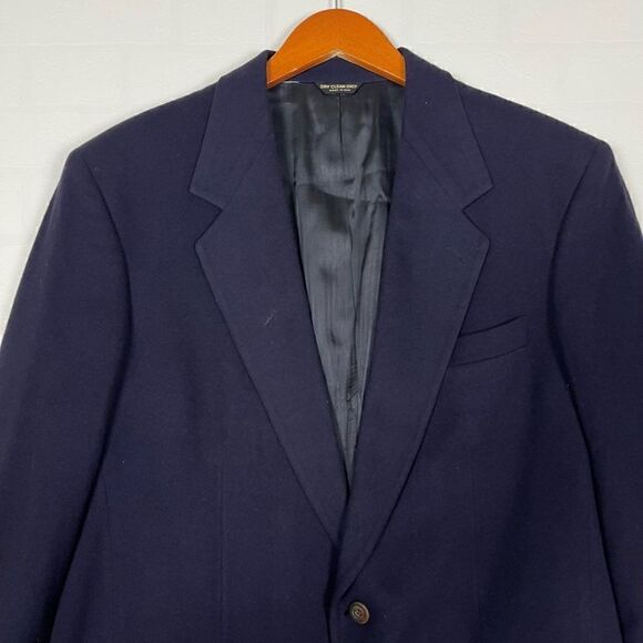 Bill Blass Mens 100% Cashmere Sports Jacket size 40-42R Navy Blue Blazer - Picture 9 of 15